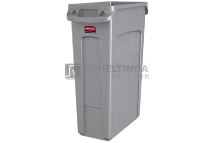 Afvalbak Slim Jim 87ltr met rand en koppelstuk