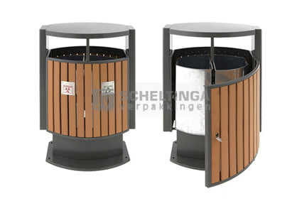 Buitenafvalbak Gescheiden Houtlook 2x39ltr