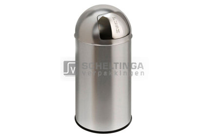 Afvalbak Pushcan 40ltr RVS