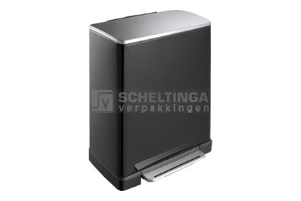 Afvalbak E-Cube Eko 50ltr glans Zwart