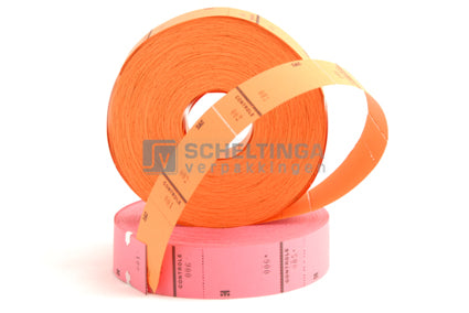 Bonrol toegangsbewijs 30x65mm Fuchsia