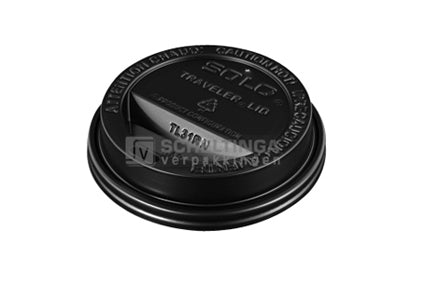 Reisdeksel voor koffiebeker 80mm 8oz Zwart