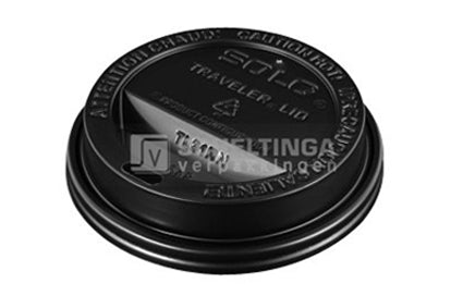 Reisdeksel voor koffiebeker 90mm 12oz Zwart