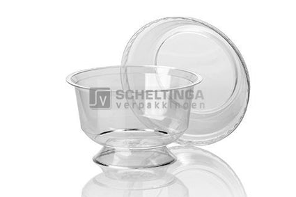 Cup met voet 150cc 95mm. Transparant