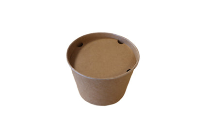 Paper bucket 85oz + Deksel Kraft Bruin
