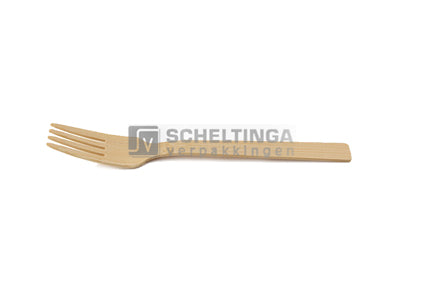 Bestek vork 170mm Bamboe Sier