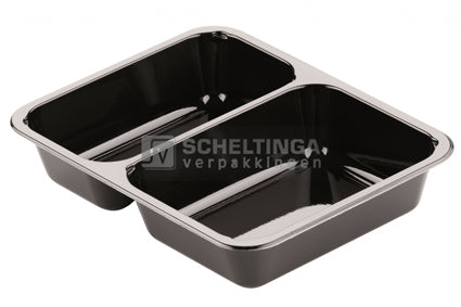 C- bak 2-vak 225x175x43mm Duni Zwart PET