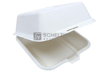 Bagasse Hamburgerbak 155x155x77mm