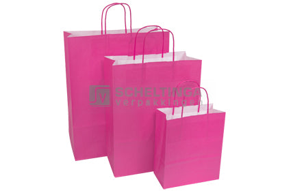 Papieren Koordtas 18x8x22cm Gkr90 Fuchia/ Roze