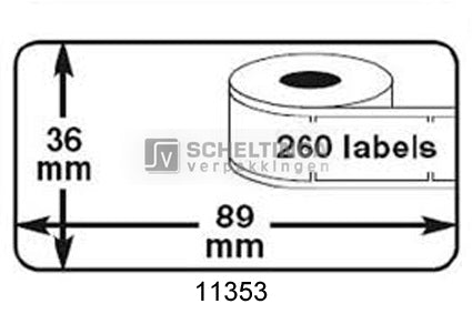Dymo Labelwriter label 89x36mm 2 rol Wit
