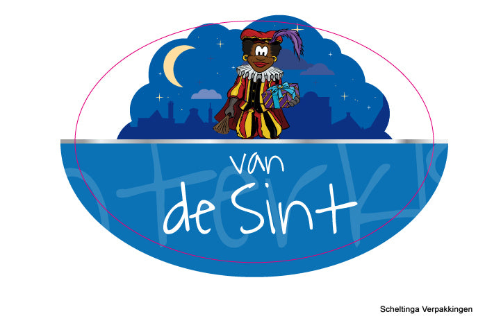 Etiket van de Sint Full Color Blauw
