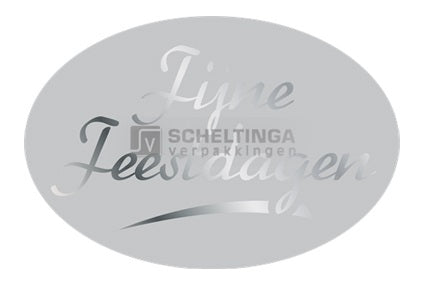 Etiket Fijne Feestdagen Matzilver-Metalzilver