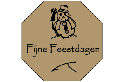 Etiket Fijne Feestdagen Sneeuwpop