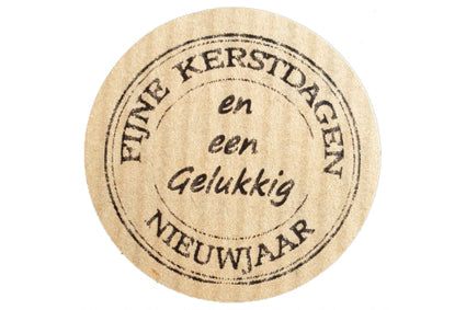 Etiket Fijne Kerstdagen en een Gelukkig Nieuwjaar Kraft