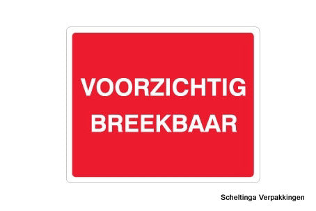 Etiket 10x8cm Voorzichtig Breekbaar