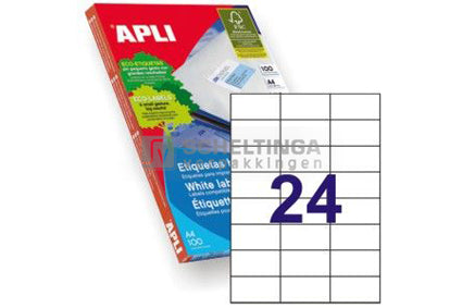 Etiket 70x37mm 24-vel A4 Apli nr.:1273
