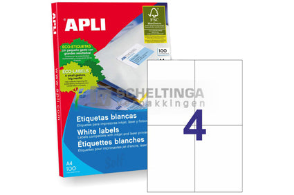 Etiket 105x148mm 4-vel A4 Apli nr.:1280