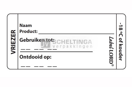 Etiket Refill Vriezer, oplosbaar
