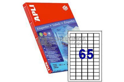Etiket 38x21.2mm 65-vel A4 Apli nr.:1283