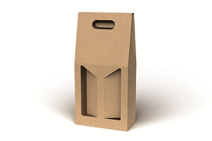 Wijnfles Draagkarton 2 fles Kraft