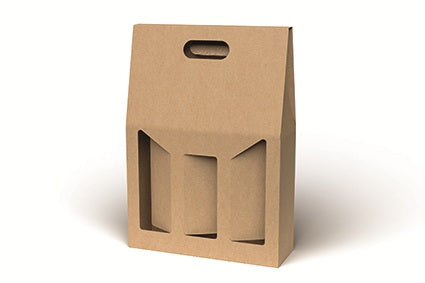 Wijnfles Draagkarton 3 fles Kraft