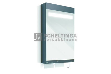 Multi Mirror met verlichting Satino Black
