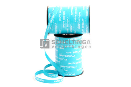 Krullint 10mm Happy Birthday Aqua