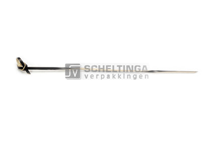 Knoopprikker bamboe 15cm spiraal Sier Zwart