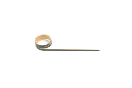 Prikker bamboe 9cm met krul Sier Zwart