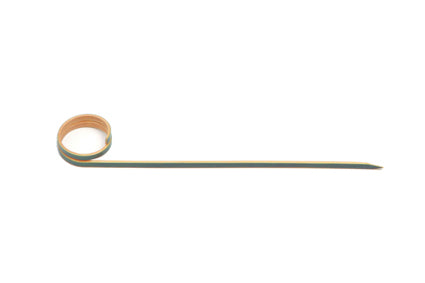 Prikker bamboe 12cm met krul Sier Zwart
