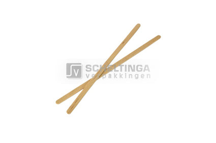 Roerstaaf in dispenserdoos 110mmx5mm Sier Hout