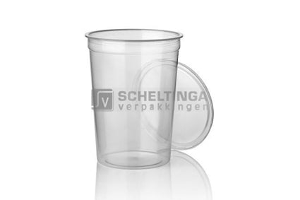 Cup+deksel TE 116mm 1000cc Transparant PP