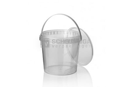 Cup+deksel TE 118mm 770ml+Hengsel Tr. PP
