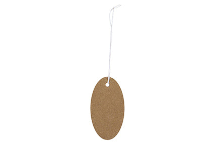 Label Ovaal 3x5.5cm met koord Kraft