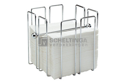 Servetdispenser 19x19x19cm Chroom