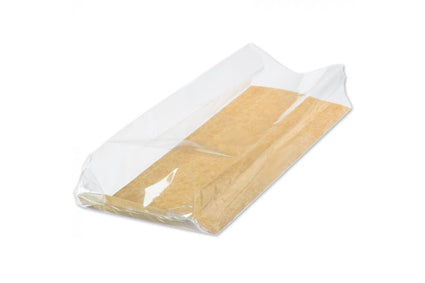 Papieren zak met venster 10-6x32cm Q-Bag Bruin