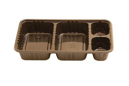 Snackbak -4 4-vak A9 Zwart Plastic
