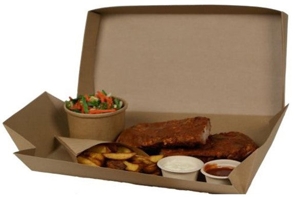 Menu-Spareribbox 300x160x80mm Bruin Karton
