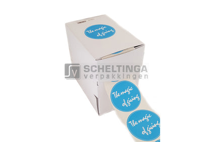 Etiket Ø65mm The Magic Of Giving Blauw