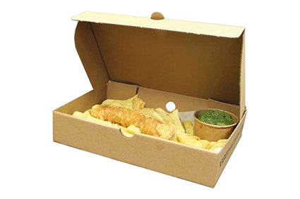 Papieren Snackbox 22x12x4cm Bruin