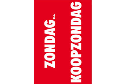 Raambiljet 48x72cm Zondag Koopzondag Rood