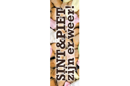 Raambiljet 33x97cm Sint en Piet zijn er weer