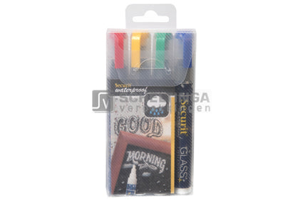 Krijtmarke Waterproof 4st RD-GR-YEYE Groot BU