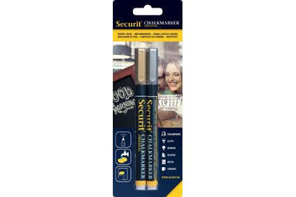 Krijtmarker S 1-2mm set van 2 Gold-Silver Klein