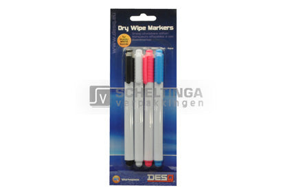 Glasbordstift Desq 4st. - -Aqua Variatie