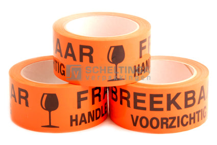 Tape 50mmx66mtr breekbaar tekst Variatie
