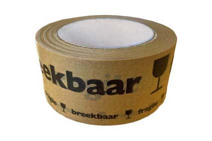 Tape 50mmx50mtr Breekbaar Zwart Papier P2P