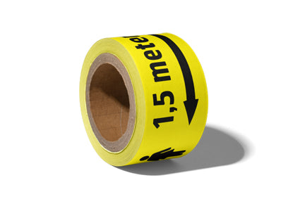 Vloermarkerings Tape 1.5 Meter 50mmx33mtr. Houd Afstand Variatie