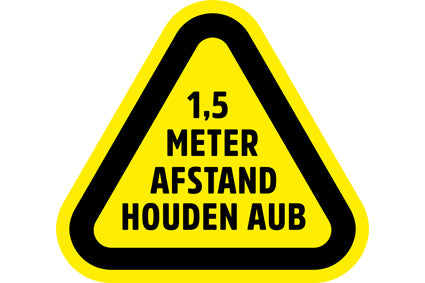 Vloersticker houd afstand Gevaren Driehoek Variatie