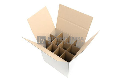 Verzenddoos 12 fles 386x285x360mm excl.interieur Wit